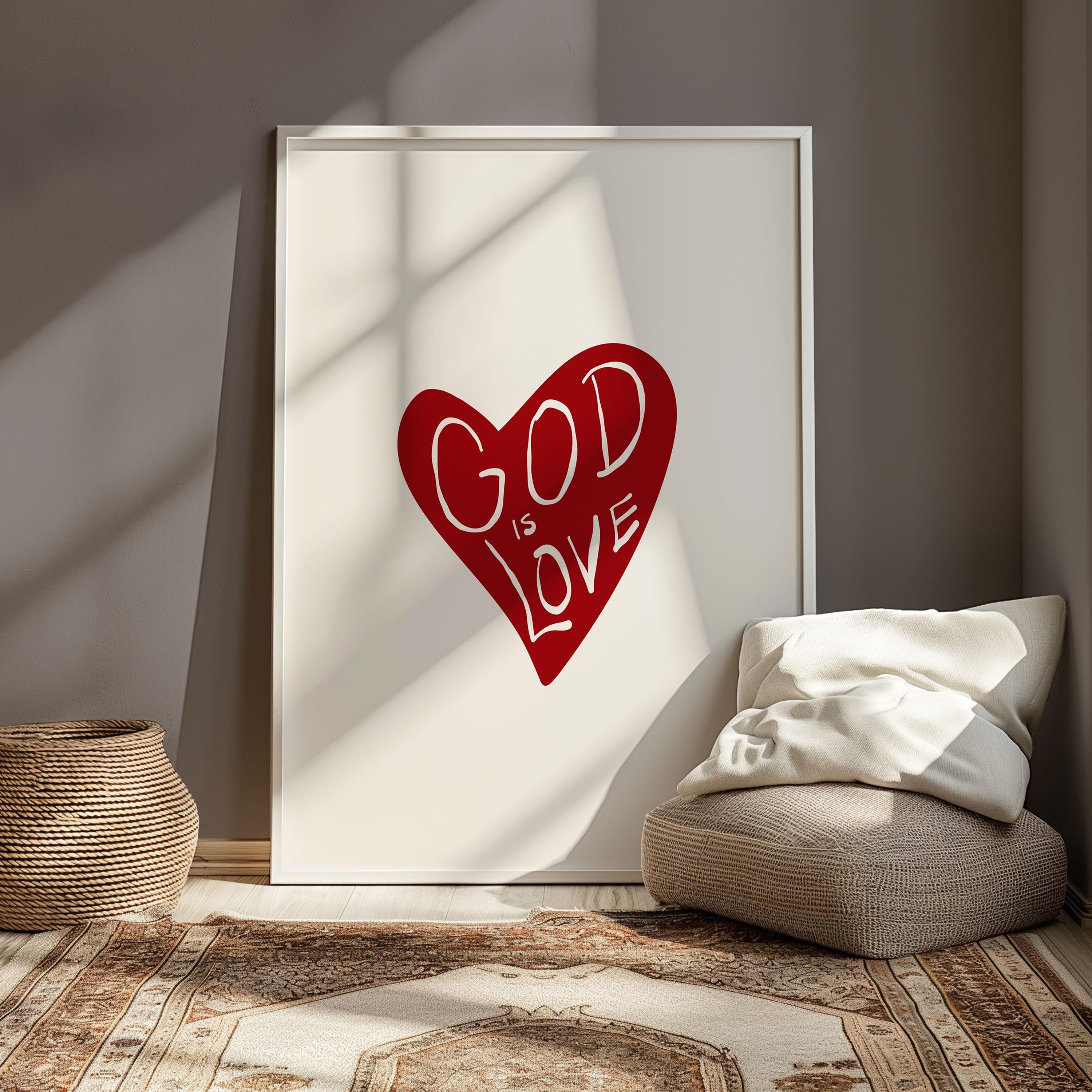 Christian Retro Bible Verse Wall Art Poster/canvas, Vintage Valentine ...