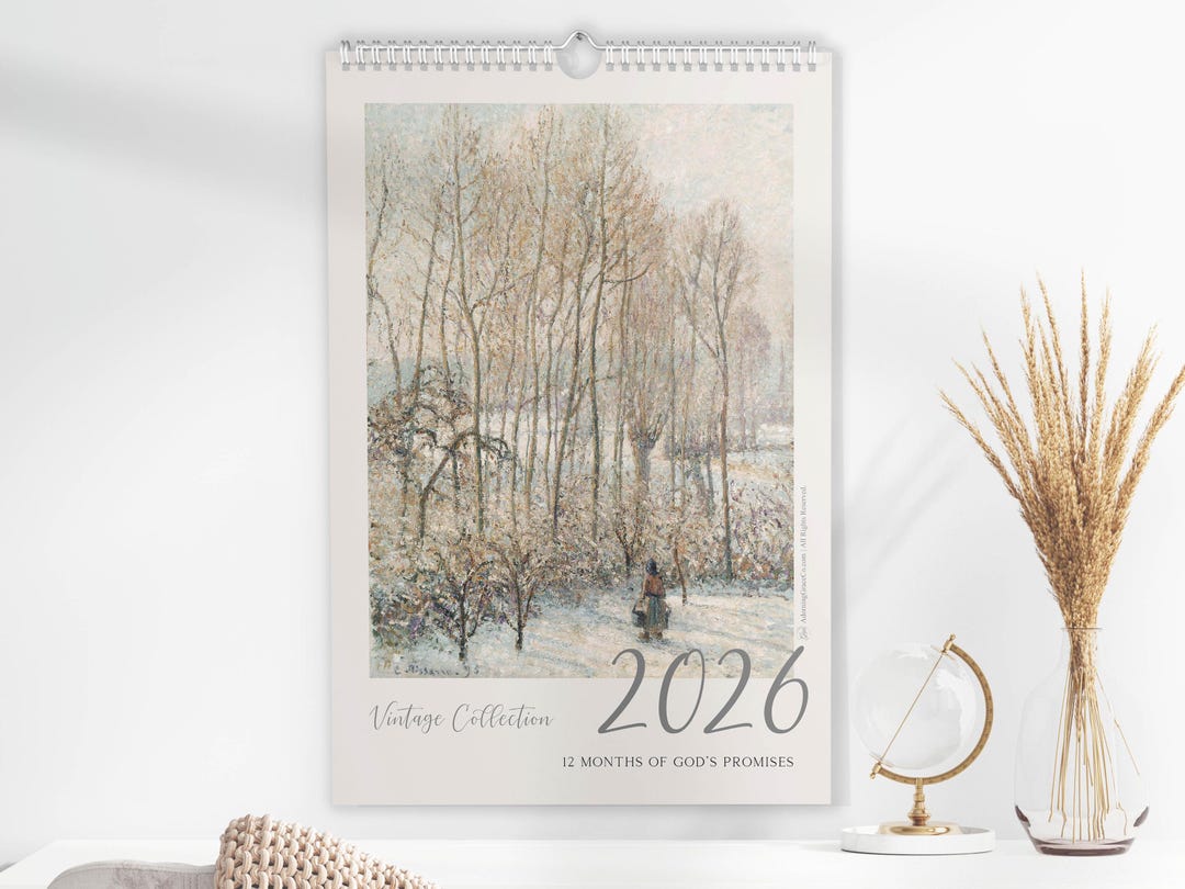 2026 Christian Wall Calendar - 12 Months of God's Promises, Bible Verse ...