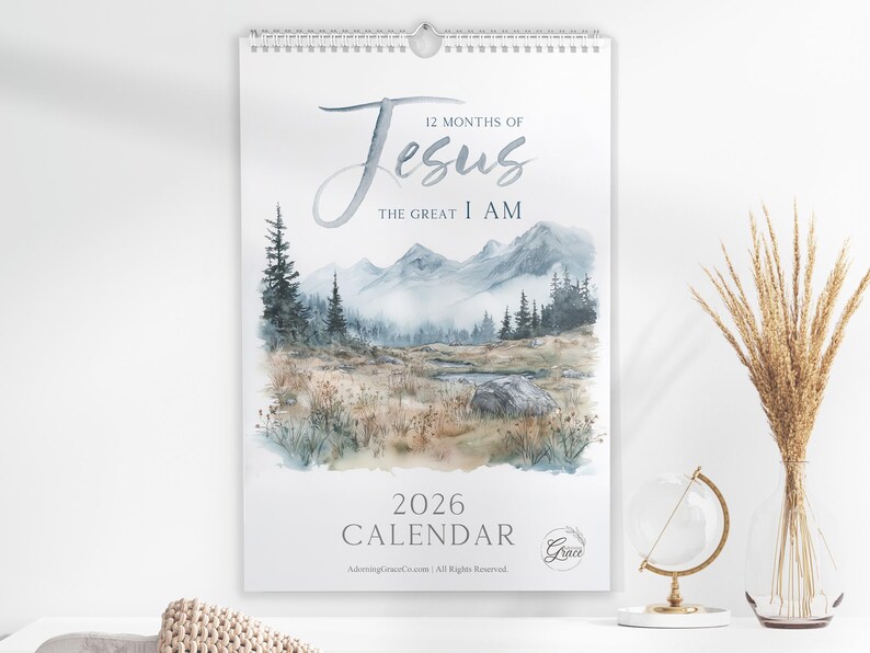 2026 Christian Wall Calendar: Jesus the Great "i Am" Bible Verse ...