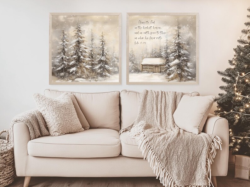 Christmas Panoramic Bible Verse Wall Art Poster/canvas, Luke 214