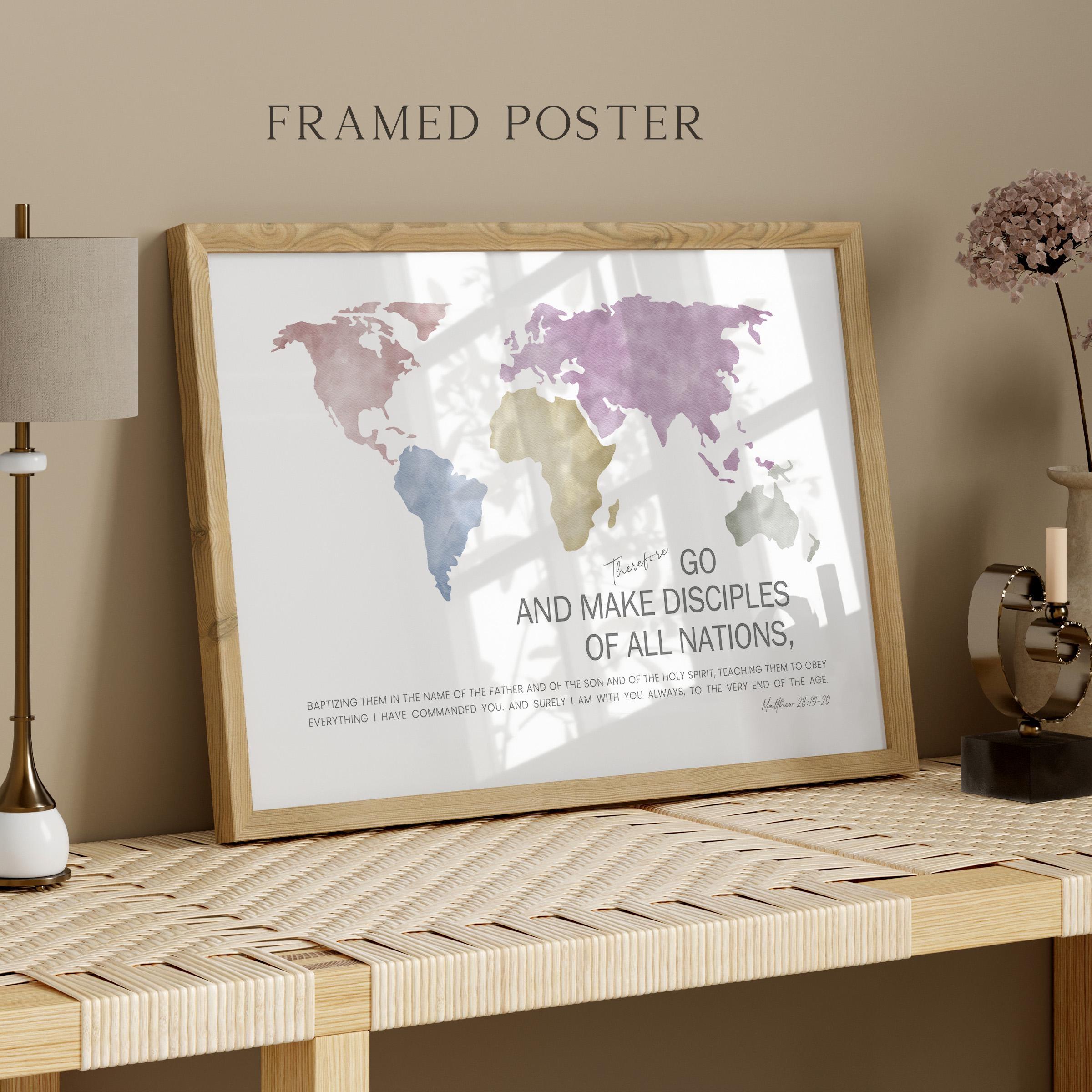 The Great Commission Bible Verse Poster/canvas Wall Art, Christian ...