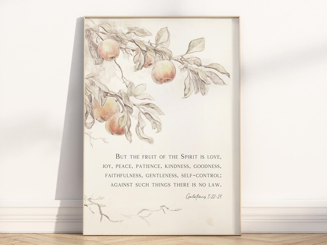 Fruit of the Spirit Bible Verse Wall Art Poster/canvas, Galatians 5:22 ...