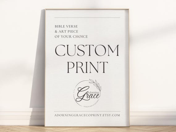 Custom Christian Bible Verse Wall art Poster/Canvas, Print of choice from Adorning Grace Co., museum-grade archival giclee paper