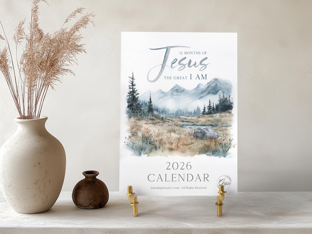 2026 Christian Desk Calendar: Jesus the Great "i Am" Bible Verse ...