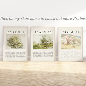 Psalm 1 He shall be like a tree Bible Verse Unframed Poster, Vintage Christian watercolor illustration scripture quote religious Artwork image 8