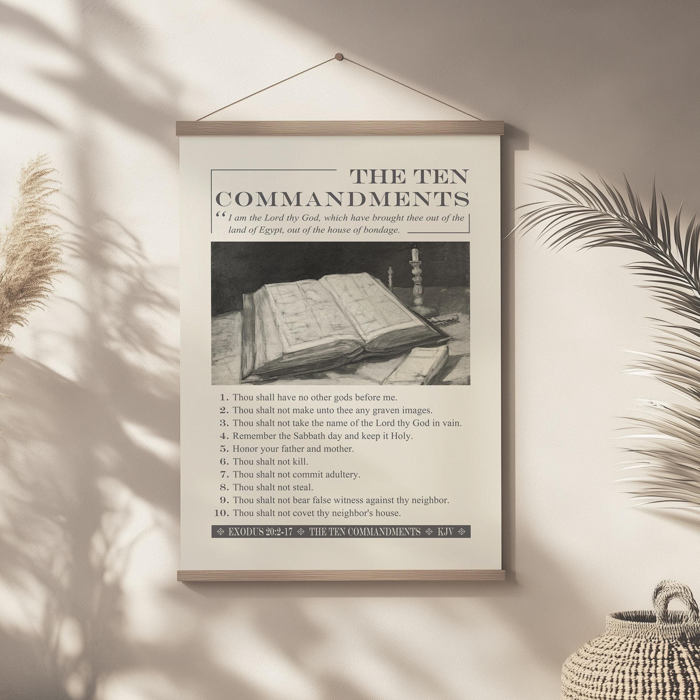 Ten Commandments Bible Verse Wall Art Poster/canvas, Exodus 20:2-17 ...