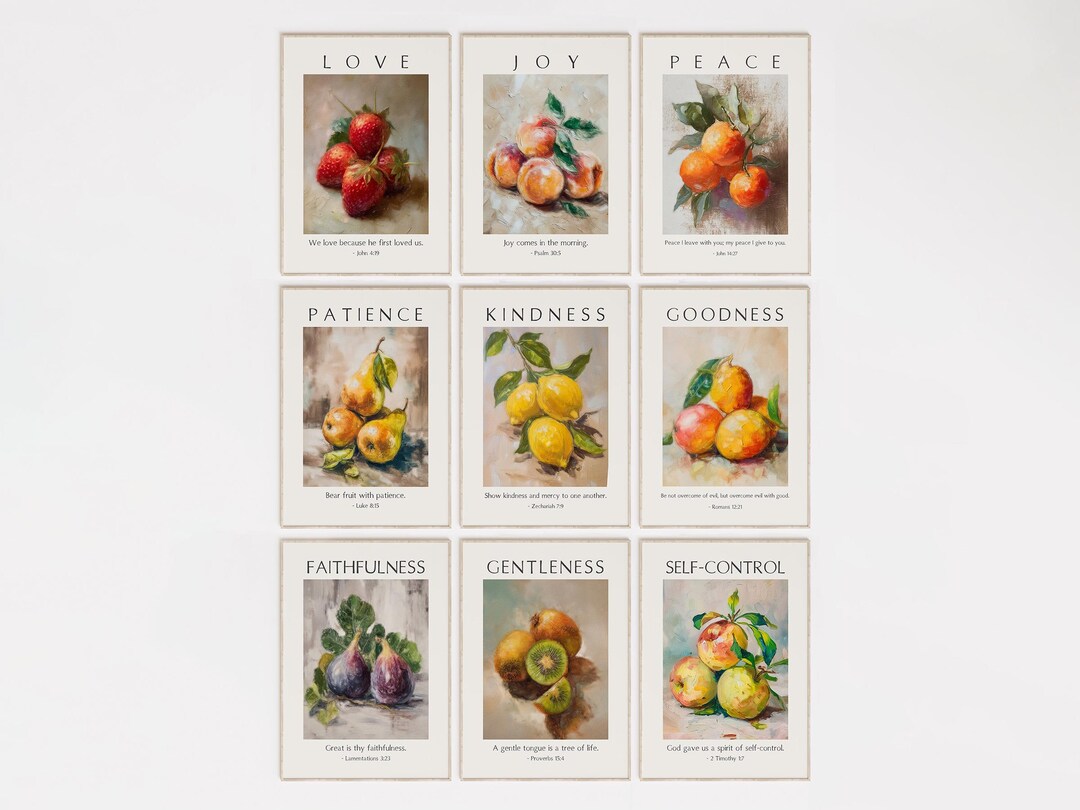 Fruit of the Spirit Bible Verse Wall Art Poster/canvas: Christian ...