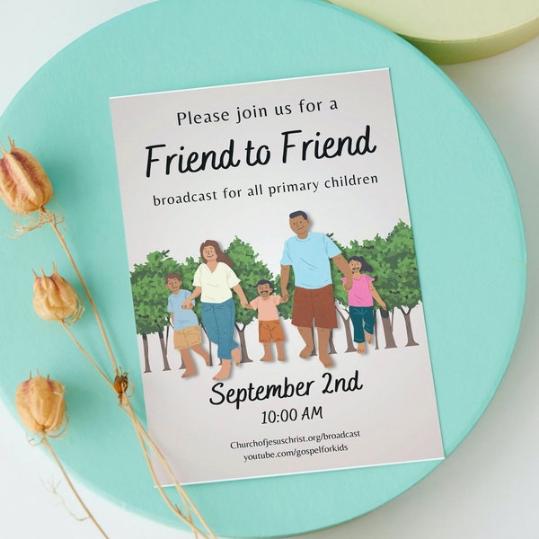 Friend to Friend Invite | LDS Primary Broadcast Invitation | Canva Editable Template | Instant Download