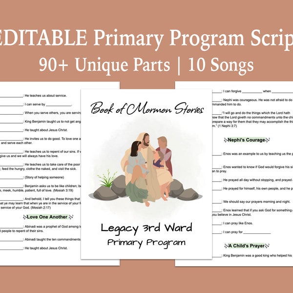 2024 Primary Program Script | LDS Primary Presentation Outline | Book of Mormon Heroes | Book of Mormon Stories | Teachings of Jesus Christ