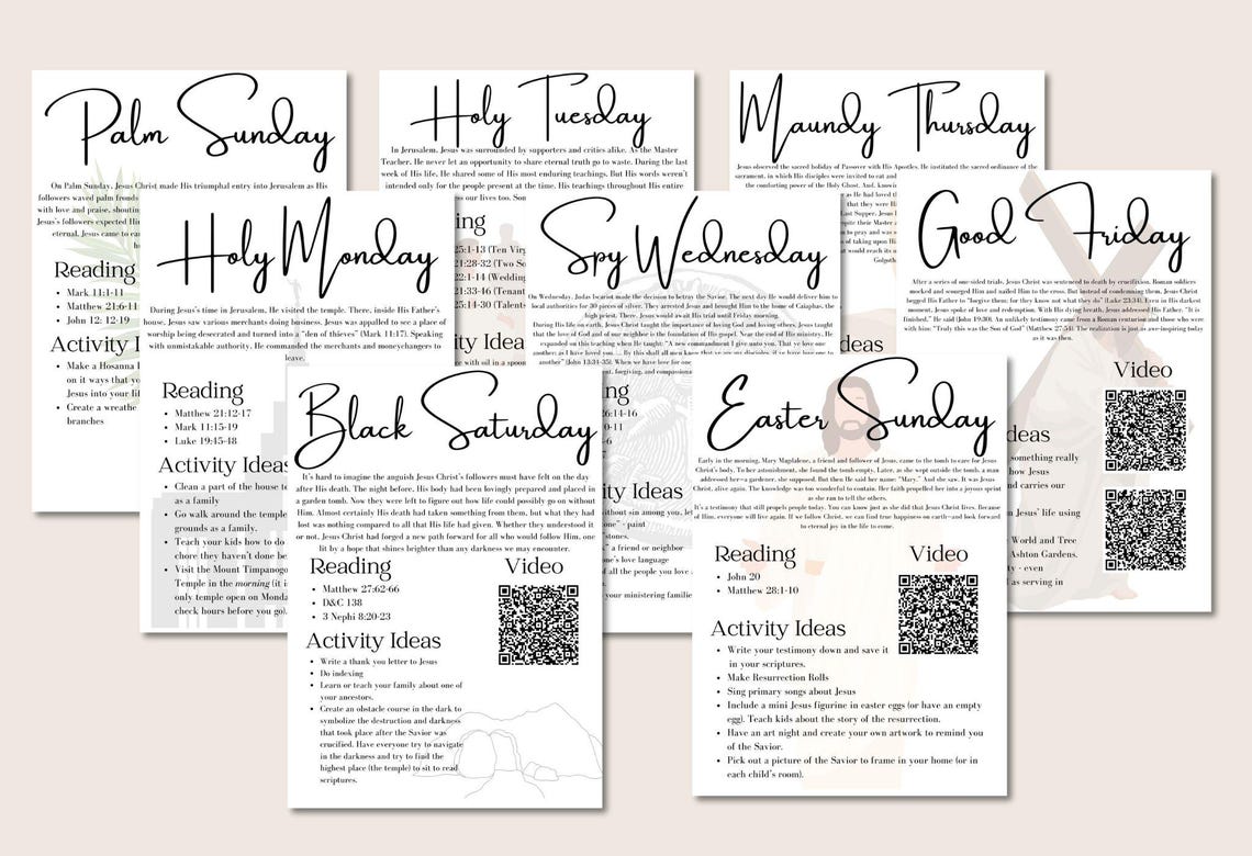 Holy Week Lessons | Printable Easter Study Guide | Devotional for Kids ...