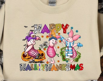 Ferkel HalloThanksMas Sweatshirt: Lustiges Halloween Thanksgiving Weihnachts Shirt