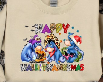 Eeyore HalloThanksMas Sweatshirt: Lustiges Halloween Thanksgiving Weihnachten Shirt