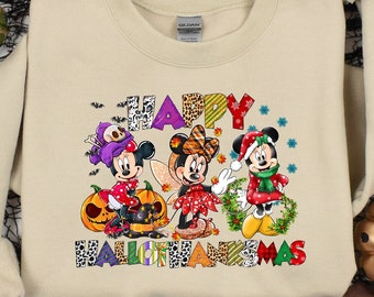 Mickey-Minnie HalloThanksMas Sweatshirt: Lustiges Urlaub Shirt