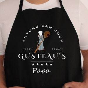 Ratatouille Family Apron, Anyone Can Cook Apron, Kitchen Mom Gifts, Chef Mouse Couple Apron, Apron For Dad, Mouse Chef Kitchen Little