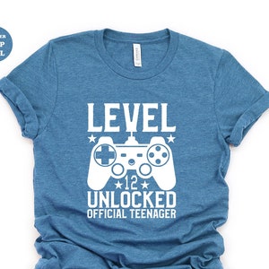 Level 12 Unlocked Gamer Birthday Shirt - Official Teenager Tee