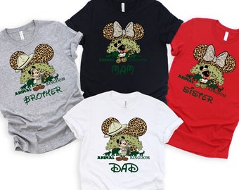 Camisetas de Disney Animal Kingdom, camisetas personalizadas con nombre de Animal Kingdom, camisetas familiares a juego de Animal Kingdom, camisetas a juego para viajes a Disney