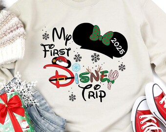Custom Disney Christmas Trip 2025 Disney Christmas vacation Shirts, Disney Ears Shirt, Disney Christmas Family, Christmas matching shirts