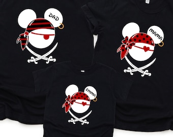 Custom Disney Pirates Family Shirts, Personalized Pirate Night Tshirt, Pirate's Life, Mickey and Minnie Disney Cruise Shirt