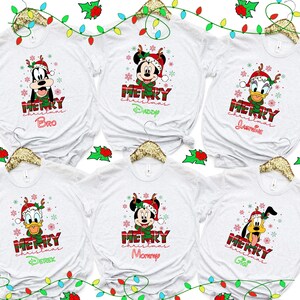 Personalized Disney Character Christmas Shirt, Custom Disney Family Christmas Shirt, Matching Christmas Tees, 2025 Mickey’s Very Merry Shirt