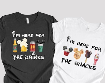 I'm Here For The Snacks, I am Here For The Drinks, Family Matching Shirt, Disney Food Beer Shirts, Disney Epcot Shirts, Disney Kids Tee, Boy