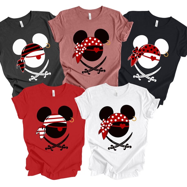 Custom Disney Pirates Family Shirts, Disney Pirates of Caribbean Shirt, Pirate Tshirt, Pirate's Life, Mickey and Minnie Disney Cruise Shirt