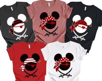 Custom Disney Pirates Family Shirts, Disney Pirates of Caribbean Shirt, Pirate Tshirt, Pirate's Life, Mickey and Minnie Disney Cruise Shirt