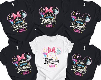 Custom Birthday Girl Shirt, Minnie Birthday Family Shirt, Disney Birthday Squad Tee, Birthday Gift For Girl, Girls Trip Tee, Family Matching