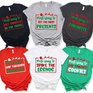 48 Zitate am wahrscheinlichsten, Weihnachten Shirt, benutzerdefinierte Weihnachten lustiges Shirt, Familien Shirt, Weihnachten benutzerdefinierte Shirt, Weihnachten lustiges T-Shirt, Gruppe