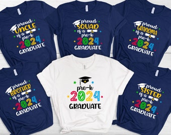 Chemise préscolaire 2024, chemises familiales personnalisées assorties pour l'obtention du diplôme 2024, chemise préscolaire, t-shirt personnalisé pré-maternelle 2024