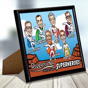 Caricature de groupe personnalisée, portrait de groupe, caricature de photo, portrait numérique, caricature d'équipe, cadeau de caricature, cadeau personnalisé