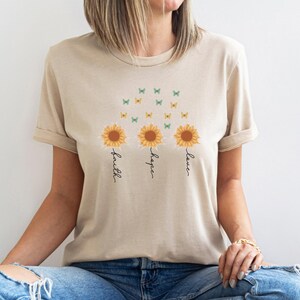 Faith, Hope ,Love Floral Christian shirts, Christian Shirts, Bible Verse Shirts, Daisy God Shirts, Gift for you , Religious, Sunflower Faith
