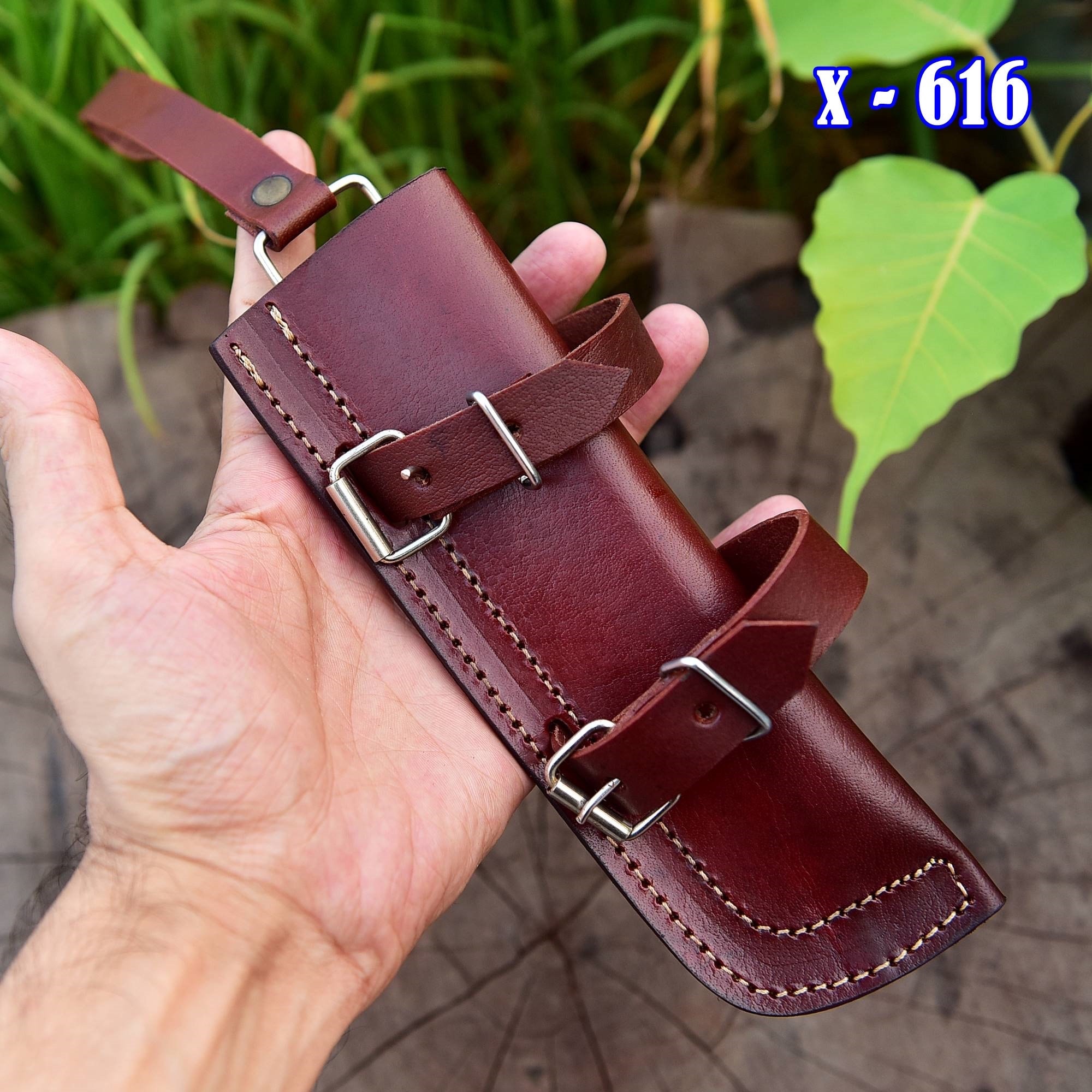 SH1159 Brown Leather Fixed Blade Knife Sheath 7 Inch