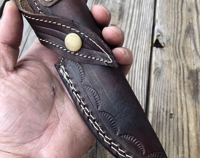 Hand Made Saddle Leather Knife Sheath Vertical Knife Sheath Etsy