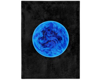 Blue Colored Sun Velveteen Microfiber Blanket