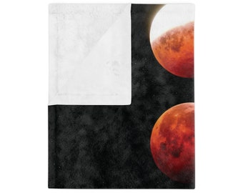 Red Eclipse Velveteen Microfiber Blanket