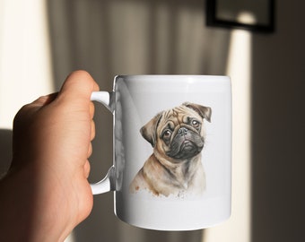 Pug Ceramic Mug 15oz