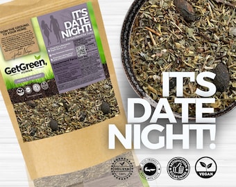 Intimacy, Romance Loose Tea Leaves (Damiana, Ashwagandha) Organic Loose Leaf Teas, Herbal, Decaf, It's Date Night by Get Green, Human