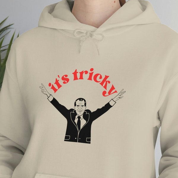 Unisex Cotton Hoodie, It's Tricky, Presidential T-shirt, Gift for Gals, Gift for Guys, Funny Hoodie, America Hoodie, USA Hoodie