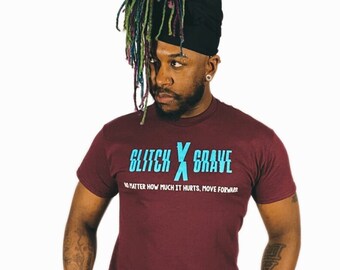 glitchXgrave MAROON T-shirt