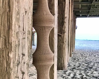 Lampe pêcheur motif crochet / lampe résille motif crochet