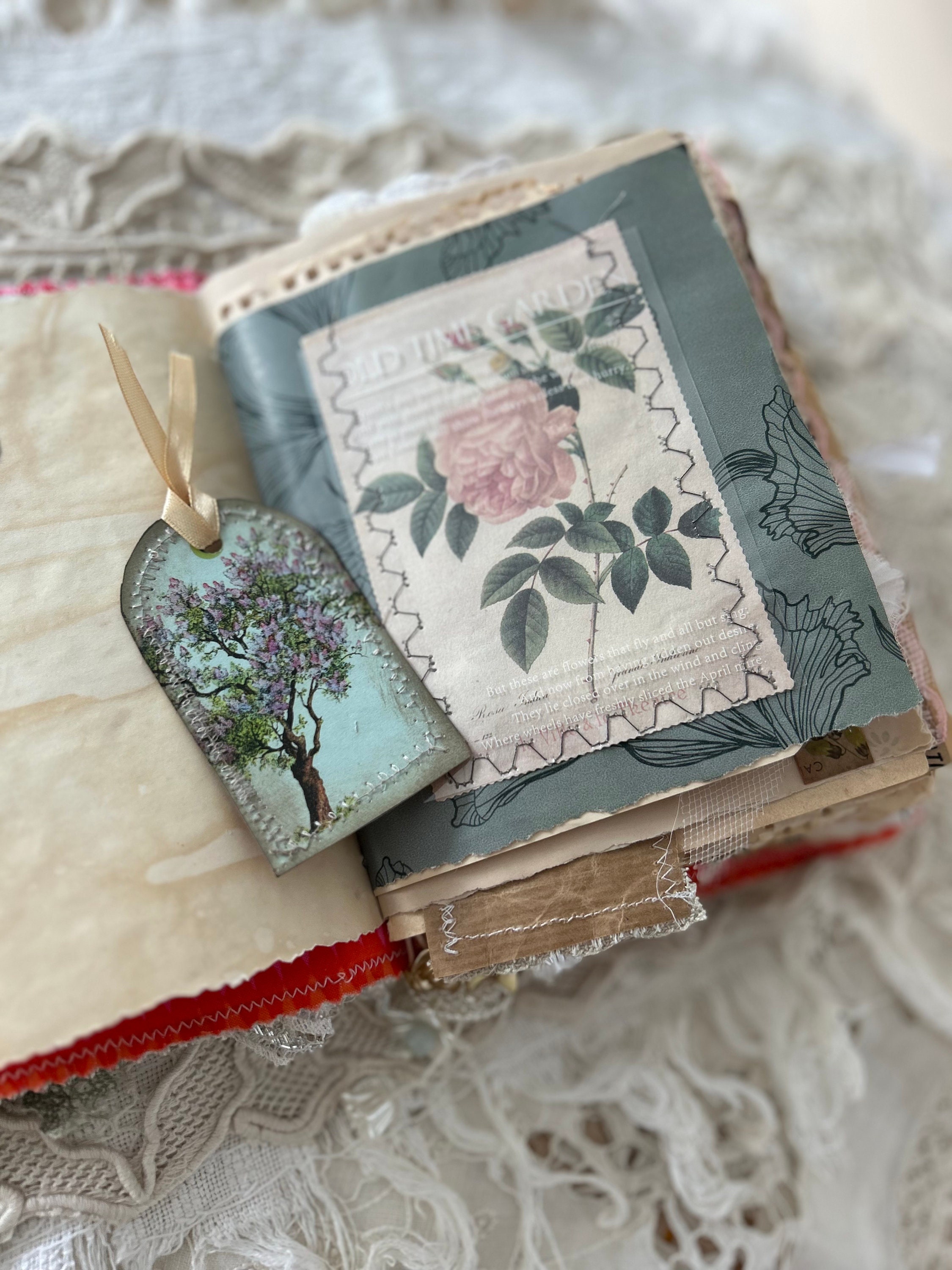 Shabby Chic Junk Journal Inspiration Book Romantic Diary Lace Coffee ...