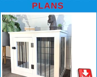 Medium Single Dog Crate DIY Plans - Medium Wooden Dog Kennel Plans, Dog Crate Furniture - Download PDF