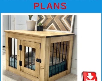 Small Single Dog Crate DIY Plans - Small Wooden Dog Kennel Plans, Dog Crate Furniture - Download PDF