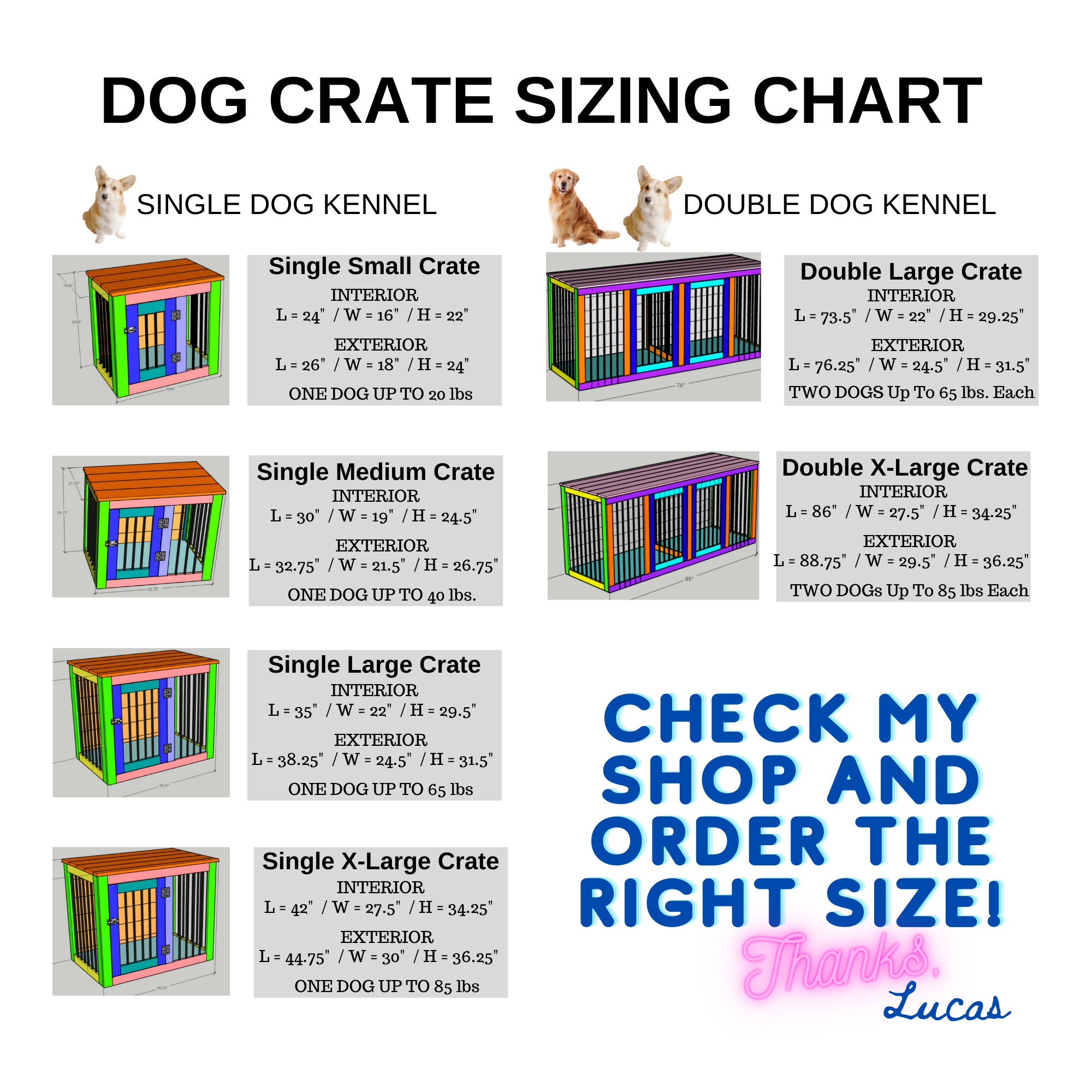 Large Double Dog Crate DIY Plans - Double Large Wooden Dog Kennel Plans ... - Large Dog Crate Plans With Multiple Compartments