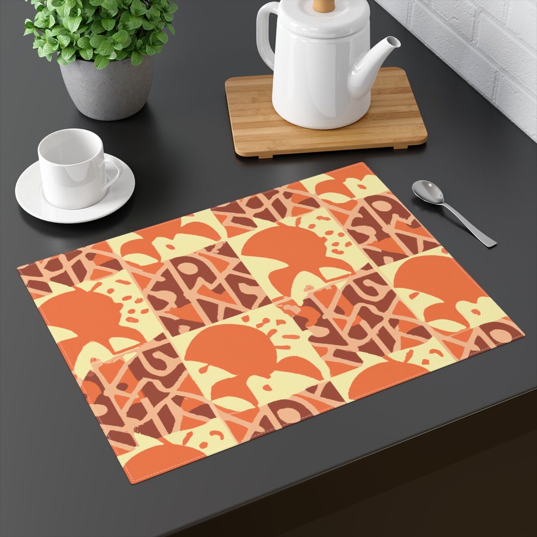 African Inspired Placemat Unique Abstract Pattern Table Mat Etsy