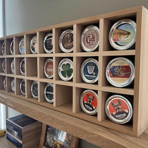 pipe tobacco tin storage Tobacco Cabinet, 24 Mason Jar Display