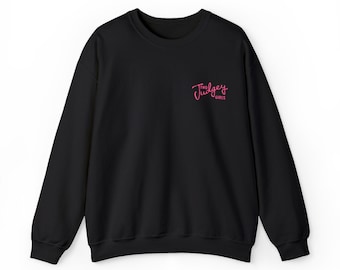 Sudadera de cuello redondo con el logo de Two Judgey Girls - Rosa fuerte