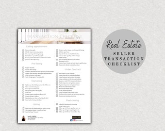 Seller Agent Trasaction Checklist for Real Estate