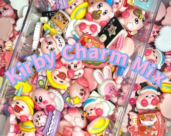 Kirby Charm Mixture Decoden DIY Charms Cabochons Cream Glue Kawaii  Pink Star Cute