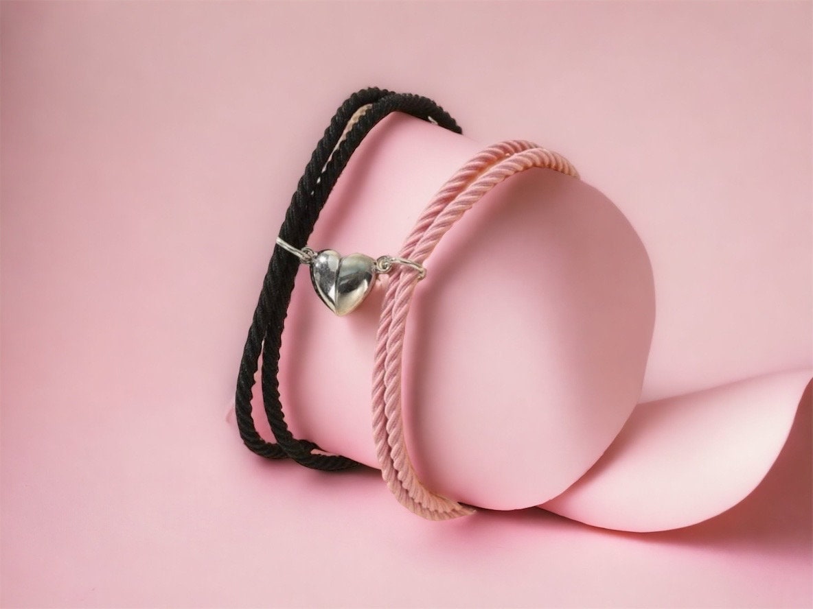 Heart Bracelet, Couples Bracelet, Matching Stretchy Bracelets